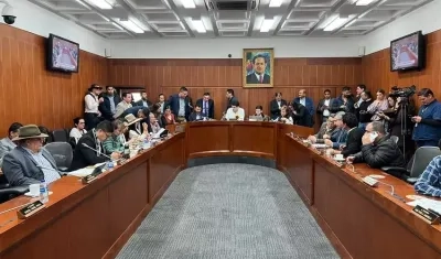 Comisión Séptima del Senado durante inicio de la discusión del proyecto de Reforma Pensional.