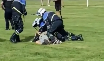 Momento de la captura del autor del ataque.