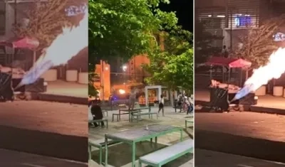 Momentos de la explosión.