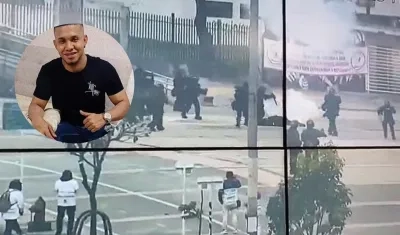 Patrullero Jhon Rodríguez Sandoval cuando fue herido.