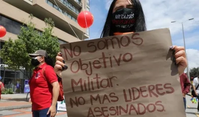 Familiares de líderes asesinados.