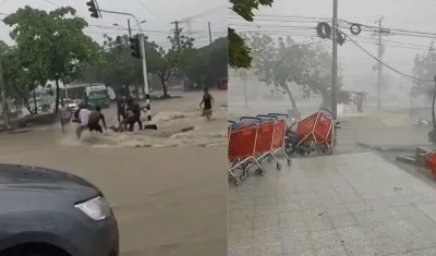 La corriente de un arroyo arrastró a un motociclista.