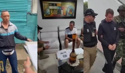 Los capturados por el CTI de la Fiscalía y el Ejército. 