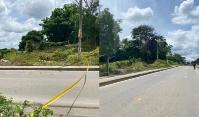 La Policía acordonó el área donde fueron encontrados los explosivos. 