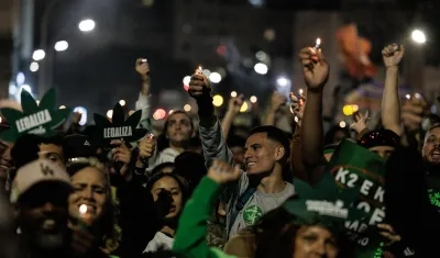 Marcha a favor de la marihuana. 