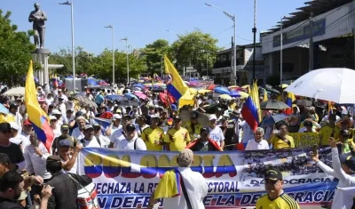 Marcha en contra del Gobierno.