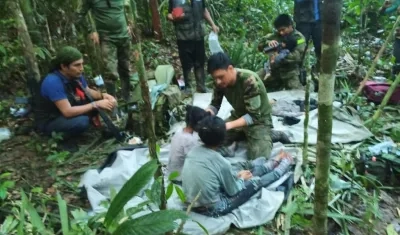 Los menores indígenas rescatados.