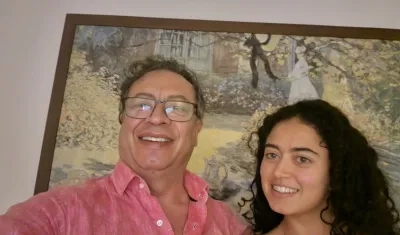 El Presidente Gustavo Petro y su hija Sofía Petro.