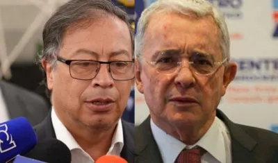 Gustavo Petro y Álvaro Uribe Vélez.