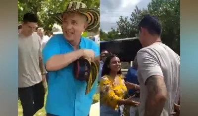 El expresidente Uribe y James Rodríguez en la hacienda El Ubérrimo'.