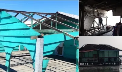 Viviendas afectadas por el vendaval. 