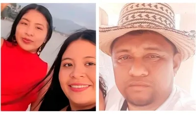 Las hermanas Arlenis Yaneth y Rosaura María Ramírez, fallecidas, y su padre Nelson Enrique Ramírez, herido.