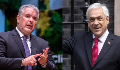 Iván Duque, expresidente de Colombia; Sebastián Piñera, de Chile,