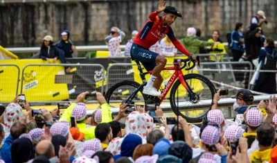 Egan Bernal, pedalista colombiano del Ineos. 