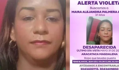 Mayra Alejandra Palmera, desaparecida en Aracataca, Magdalena