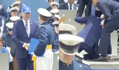 El momento de la caída del presidente Biden