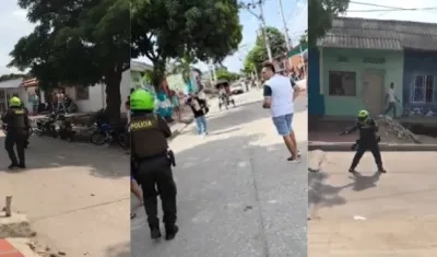 Momento en que ocurrió la agresión en el barrio Rebolo. 