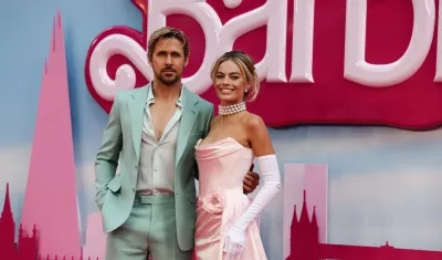 Ryan Gosling y Margot Robbie en el estreno de la Barbie en Europa.
