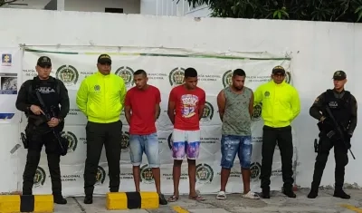 Tres de los capturados.