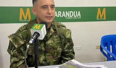 Coronel Omar Arciniegas Pinilla, jefe del Comando Especifico del Oriente, de la Fuerza de Tarea Conjunta Omega.