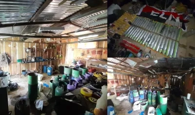 Fábrica de explosivos destruido por el Ejército. 