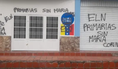 Fachada de comando político de María Corina Machado