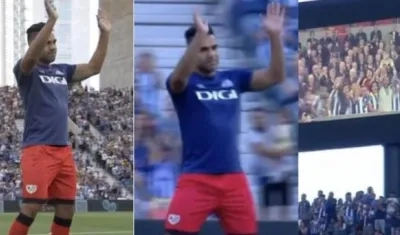 Radamel Falcao García durante el homenaje.
