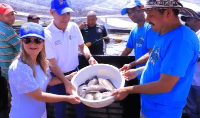 Elsa Noguera en zona rural del municipio de Suan.
