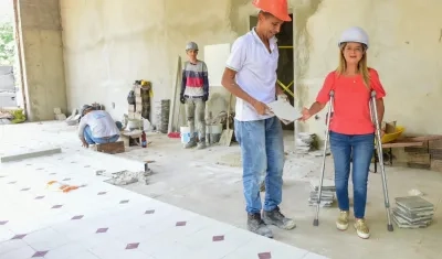 Elsa Noguera en visita a las obras de restauración y reconstrucción de Bellas Artes.