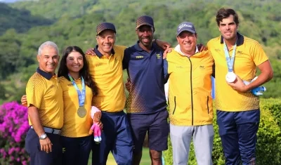 Entrenadores de los golfistas María José Marín y Ricardo Celia.