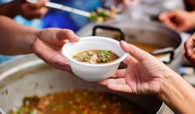 Entrega de alimentos. 