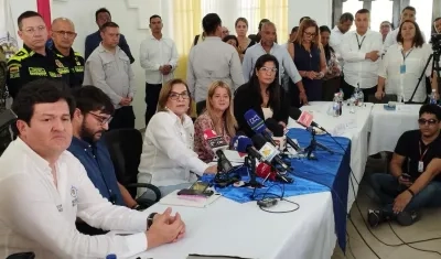 Margarita Cabello Blanco en rueda de prensa