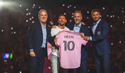 Lionel Messi ante su nuevo público en Miami.