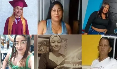 Varias de las mujeres asesinadas este año en el Atlántico. 