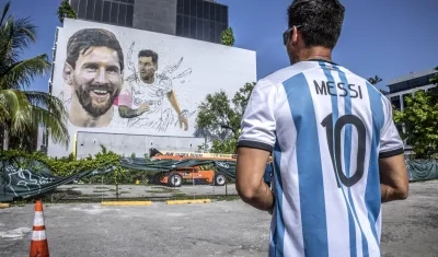 Mural de Messi en la ciudad de Miami. 