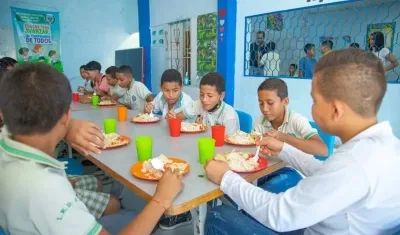 Imagen de estudiantes en una de las sedes en el departamento del Magdalena.