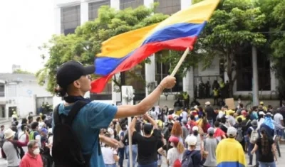 Barranquilla durante el paro nacional.
