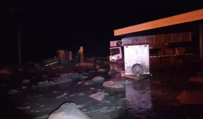 Así quedó la vía tras la avalancha.