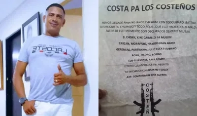 Rafael Antonio Insignares Maza fue amenazado por 'Los Costeños'.