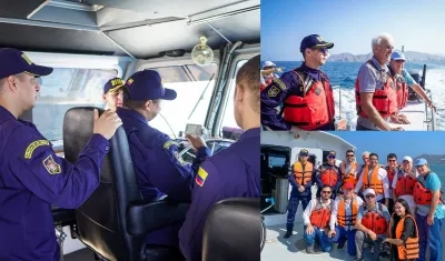 Seguridad de la autoridad marítima en Santa Marta. 