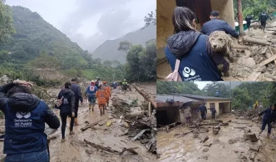 Defensoría del Pueblo en el lugar de la tragedia. 