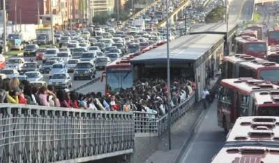 Trancón en Bogotá