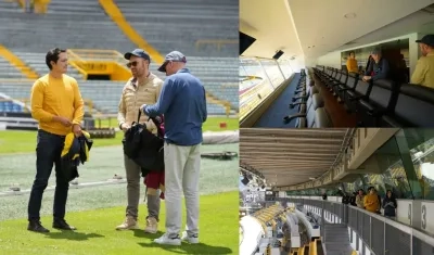Delegación de la FIFA en su visita al estadio El Campín de Bogotá. 