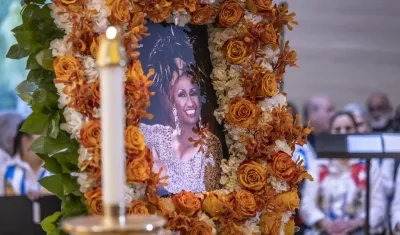 Una foto de Celia Cruz en el Santuario Nacional de Nuestra Señora de la Caridad, en Miami 