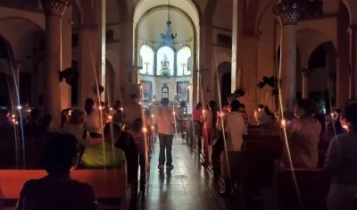 Una de las celebraciones en la Iglesia del Carmen en Barranquilla