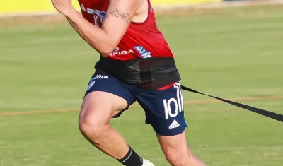 Juan Fernando Quintero en la pretemporada con Junior. 