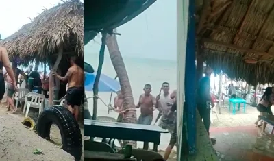Pelea en playa de Santa Verónica.