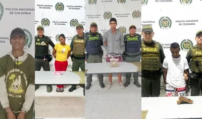 Foto oficial de los cuatro capturados por la policía.