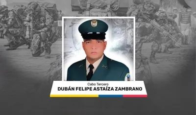 Dubán Felipe Astaiza Zambrano, uniformado asesinado.