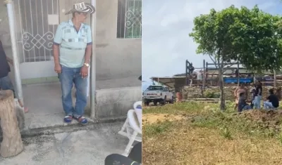 Jorge Eliécer Díaz Agámez, papá de 'Castor', y el lugar donde lo asesinaron.